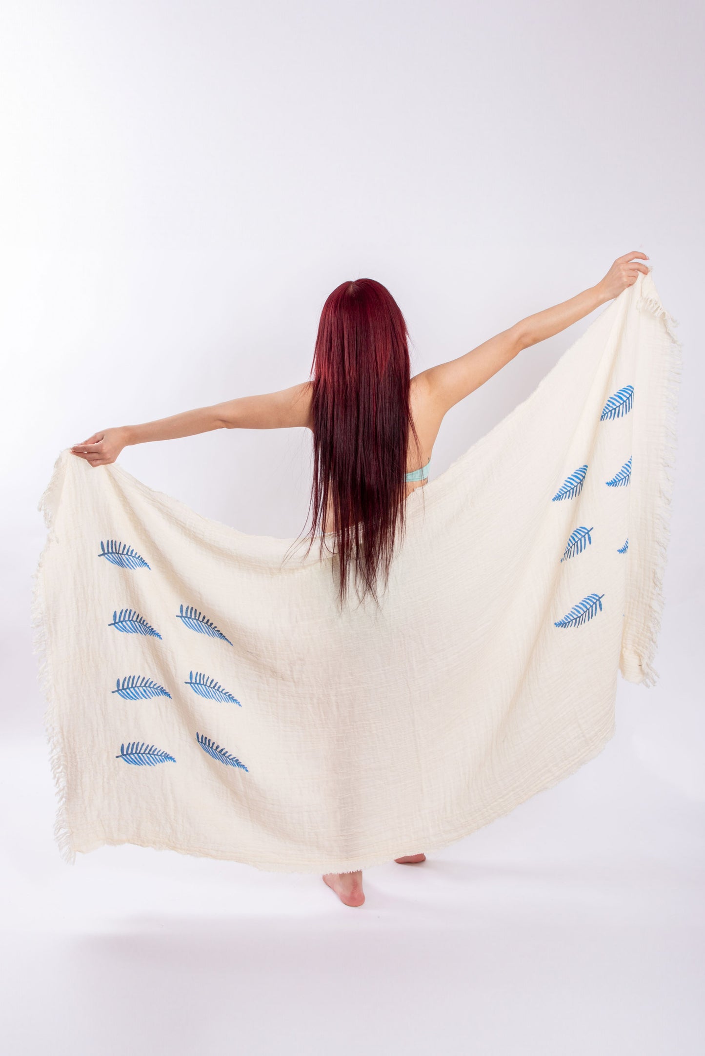 Organic Beach Bag 'Blue Leaf'