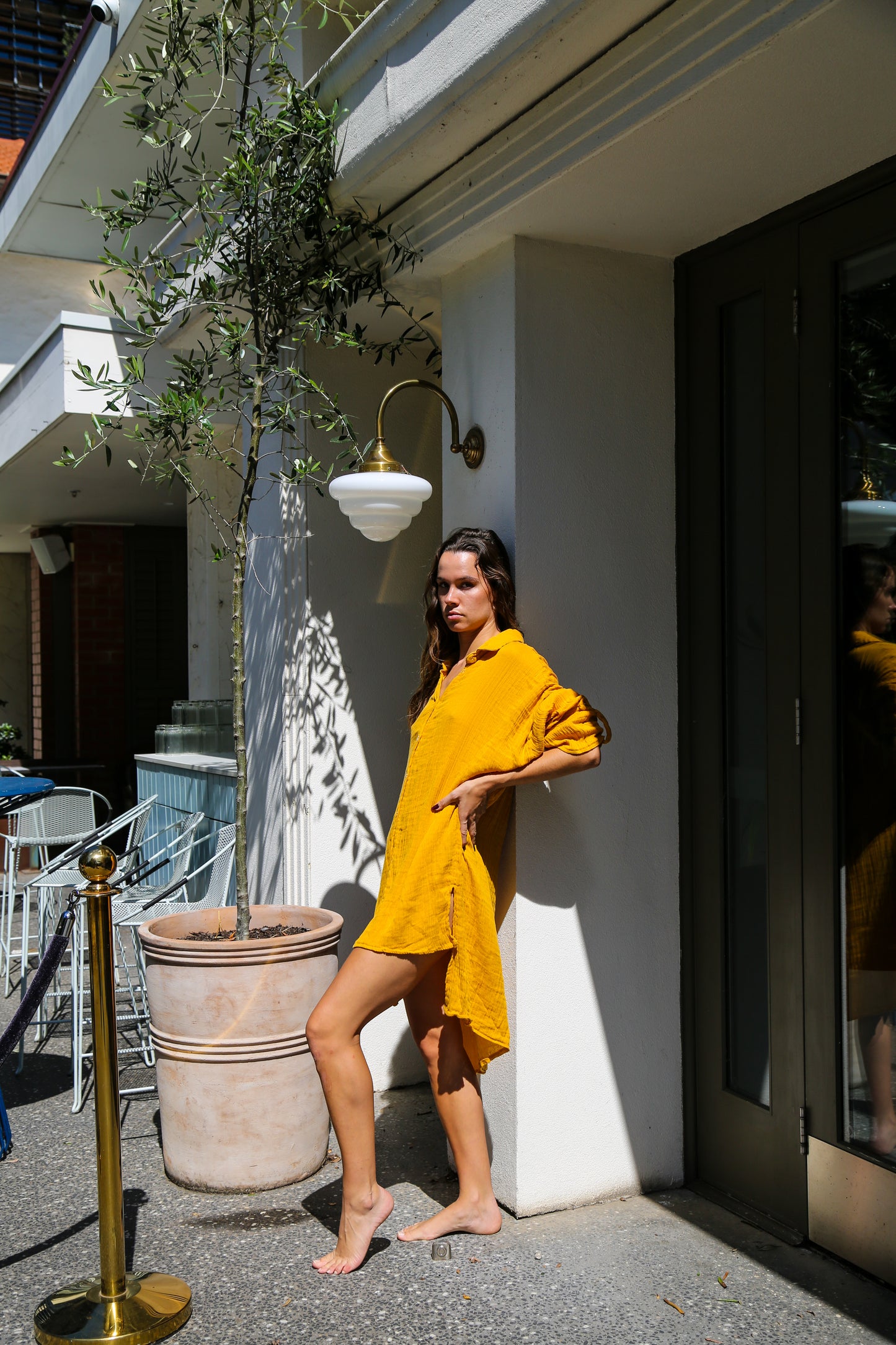 Palma Shirt Dress Mustard