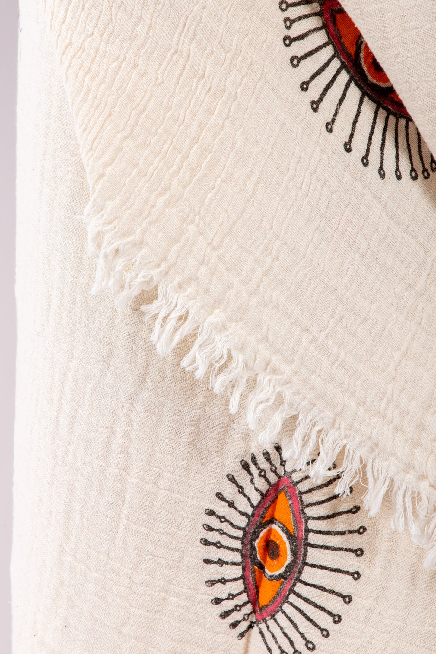 Organic Beach Bag 'Orange Evil Eye'