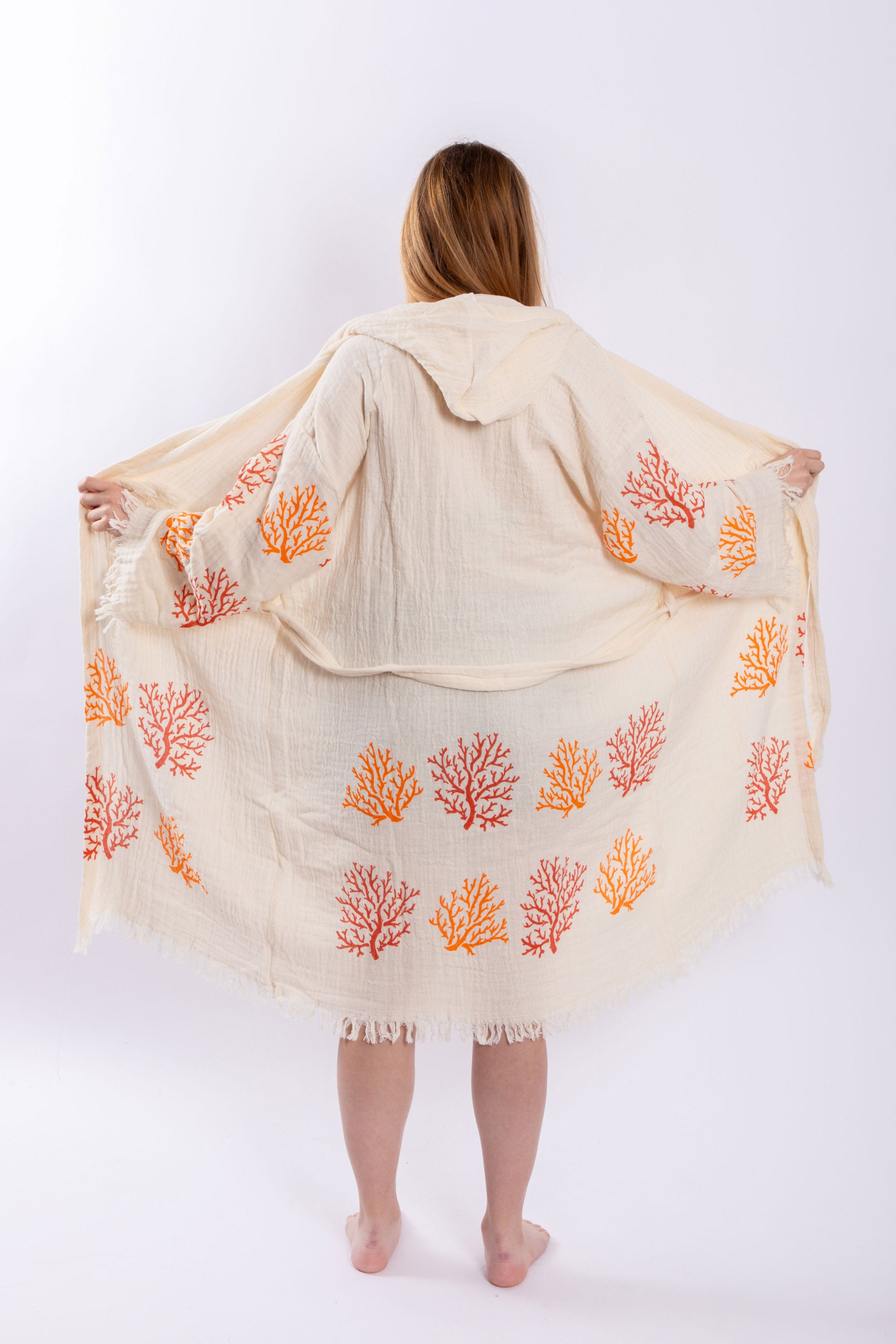 Organic Robe Buttons Orange Coral – Just Jas