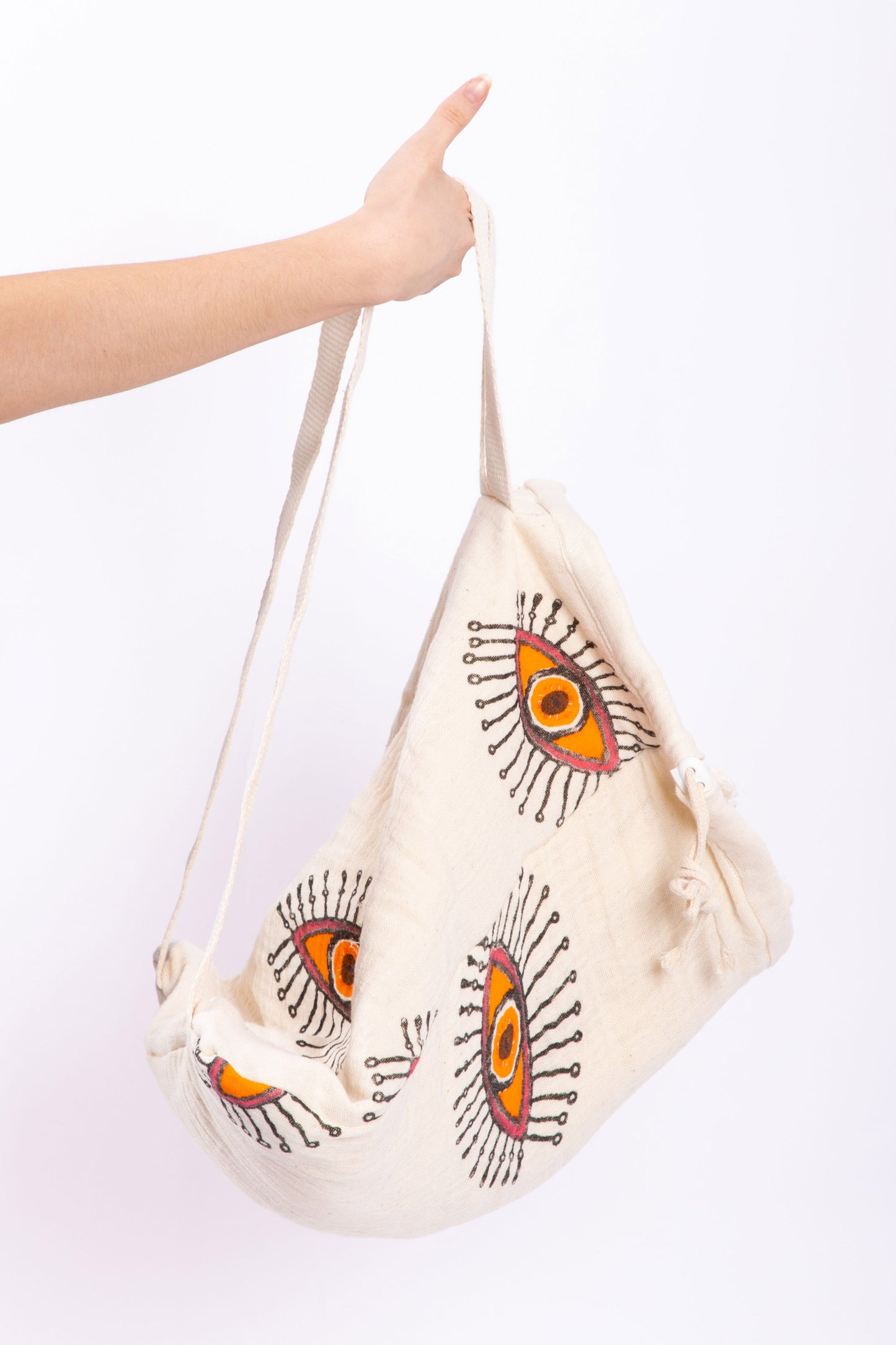 Organic Beach Bag 'Orange Evil Eye'